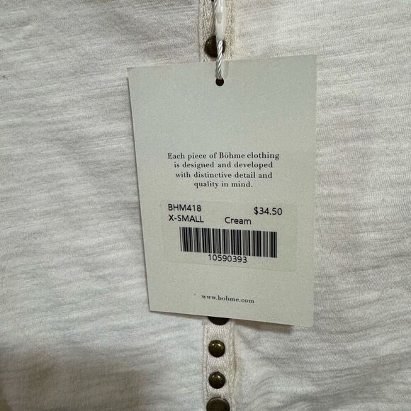 New Bohme Cream button up Blouse XS - Picture 4 of 4